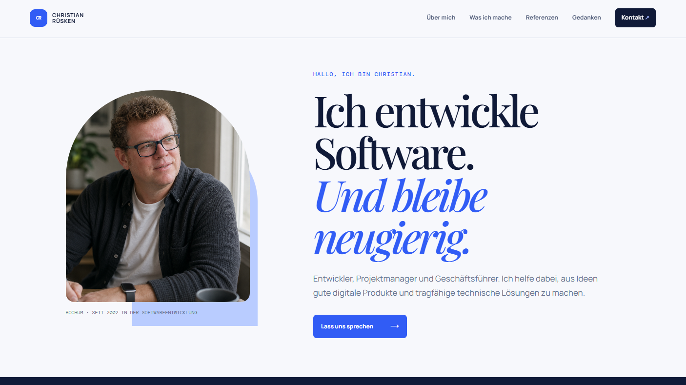 The christian-ruesken.de homepage after the relaunch